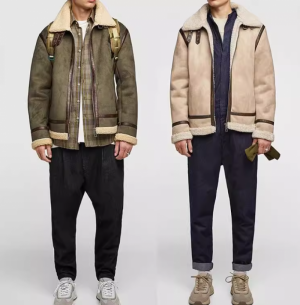 자라 무스탕 더블 페이스드 퍼 가죽 자켓 0706200