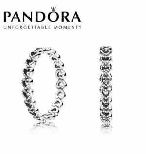[PANDORA] 판도라 링크드 러브 하트 실버 반지 190980