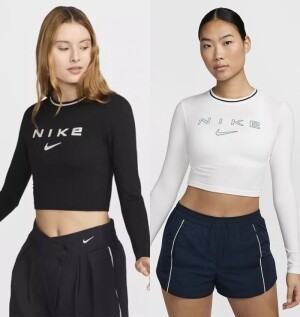 나이키 NIKE 스포츠웨어 칠 니트 크롭 티셔츠 FZ2859-010 100