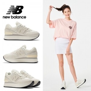 뉴발란스 574 스니커즈 커플화 플랫폼 화이트 신발 WL574ZAA