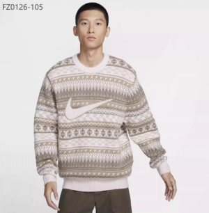나이키 페어 아일 크루 스우시 니트 스웨터 오어 우드 브라운 FZ0126-105