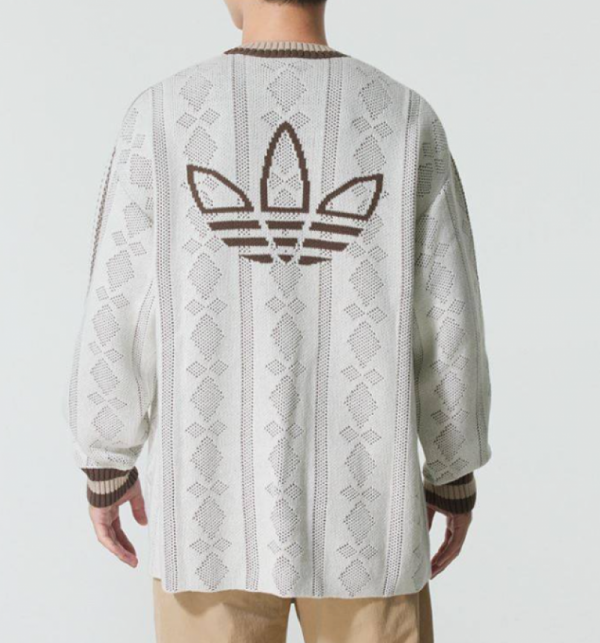 오픈마켓 우리들쇼핑,아디다스 오리지널 니트 스웨터 맨투맨 화이트 브라운 KS5956