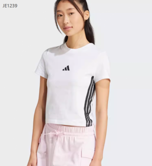 아디다스 크롭 탱크탑 크롭 캐주얼 우먼스 반팔 티 JE1239