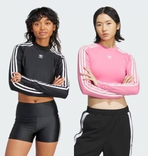 아디다스 ADIDAS 우먼스 크롭 긴팔 티셔츠 JE6045 IU2428