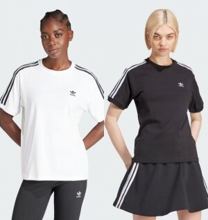 아디다스 ADIDAS 우먼스 스트라이프 반팔 티셔츠 IR8051 IU2420