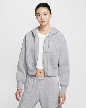 나이키 피닉스 플리스 풀집 크롭 후디 라이트그레이 여성 재킷 HV2427-063